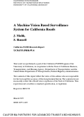 Cover page: A Machine Vision Based Surveillance System for California Roads