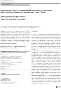 Cover page: Spontaneous spinal subarachnoid hemorrhage associated with subdural hematoma at different spinal levels