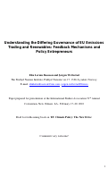 Cover page of Understanding the Differing Governance of EU Emissions Trading and Renewables: Feedback Mechanisms and Policy Entrepreneurs