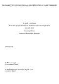 Cover page: THE EVOLUTION OF EDUCATIONAL OPPORTUNITIES OF NATIVE PEOPLES
