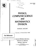 Cover page: PHYSICS, COMPUTER SCIENCE AND MATHEMATICS DIVISION, ANNUAL REPORT, 1-JAN. - 31-DEC, 1975.