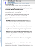 Cover page: Health-Related Quality of Life After Lobectomy for Lung Cancer: Conceptual Framework and Measurement