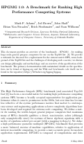 Cover page: HPGMG 1.0: A Benchmark for Ranking High Performance Computing Systems