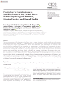 Cover page: Psychology's Contributions to Anti-Blackness in the United States Within Psychological Research, Criminal Justice, and Mental Health.