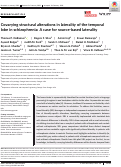 Cover page: Covarying structural alterations in laterality of the temporal lobe in schizophrenia: A case for source-based laterality.