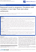 Cover page: Depressed mood in pregnancy: Prevalence and correlates in two Cape Town peri-urban settlements