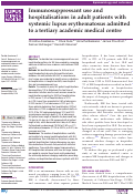 Cover page: Immunosuppressant use and hospitalisations in adult patients with systemic lupus erythematosus admitted to a tertiary academic medical centre