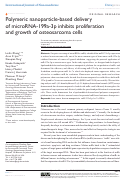 Cover page: Polymeric nanoparticle-based delivery of microRNA-199a-3p inhibits proliferation and growth of osteosarcoma cells