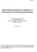 Cover page: Measured Energy Savings from the Application of Reflective Roofs in 3 AT&amp;T Regeneration Buildings