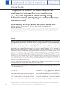 Cover page: Comparison of methods to assess adherence to small-quantity lipid-based nutrient supplements (SQ-LNS) and dispersible tablets among young Burkinabé children participating in a community-based intervention trial.