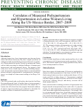 Cover page: Correlates of Measured Prehypertension and Hypertension in Latina Women Living Along the US–Mexico Border, 2007–2009