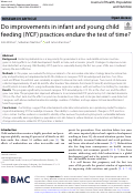 Cover page: Do improvements in infant and young child feeding (IYCF) practices endure the test of time?