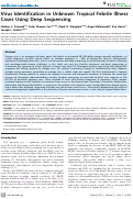 Cover page: Virus Identification in Unknown Tropical Febrile Illness Cases Using Deep Sequencing