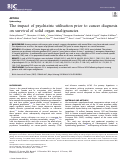 Cover page: The impact of psychiatric utilisation prior to cancer diagnosis on survival of solid organ malignancies