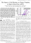 Cover page: The Impact of Self-Heating on Charge Trappingin High-k-Metal-Gate nFETs