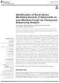 Cover page: Identification of Novel Genes Mediating Survival of Salmonella on Low-Moisture Foods via Transposon Sequencing Analysis