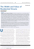 Cover page: The Width and Value of Residential Streets