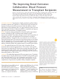 Cover page: The Improving Renal Outcomes Collaborative: Blood Pressure Measurement in Transplant Recipients.