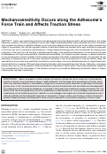 Cover page: Mechanosensitivity Occurs along the Adhesome’s Force Train and Affects Traction Stress