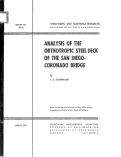 Cover page: Analysis of the Orthotropic Steel Deck of the San Diego-Coronado Bridge