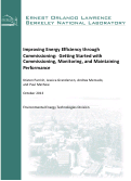 Cover page: Improving Energy Efficiency through Commissioning:  Getting Started with Commissioning, Monitoring, and Maintaining Performance