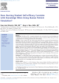 Cover page: Does Nursing Student Self-efficacy Correlate with Knowledge When Using Human Patient Simulation?