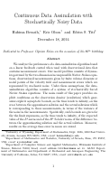 Cover page: Continuous data assimilation with stochastically noisy data**Dedicated to Professor Ciprian Foias on the occasion of his 80th birthday.