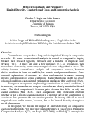 Cover page: Between Complexity and Parsimony: Limited Diversity, Counterfactual Cases, and Comparative Analysis.