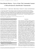 Cover page: Host Identity Matters-Up to a Point: The Community Context of Batrachochytrium dendrobatidis Transmission.