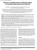 Cover page: Physician counselling practices and decision-making for extremely preterm infants in the Pacific Rim