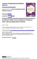 Cover page: Do African Voters Favor Coethnics? Evidence from a Survey Experiment in Benin