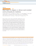Cover page: Dual origin of relapses in retinoic-acid resistant acute promyelocytic leukemia