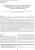 Cover page: Side Effects from Use of One or More Psychiatric Medications in a Population-Based Sample of Children and Adolescents