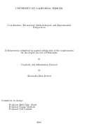 Cover page: Coordination: Theoretical, Methodological, and Experimental Perspectives