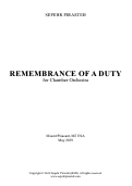 Cover page: Remembrance of a duty