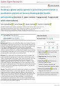 Cover page: Building a global policy agenda to prioritize preterm birth: A qualitative analysis on factors shaping global health policymaking