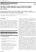 Cover page: The impact of complex karyotype on the overall survival of patients with relapsed chronic lymphocytic leukemia treated with idelalisib plus rituximab