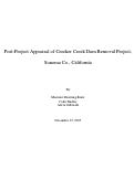 Cover page: Post-Project Appraisal of Crocker Creek Dam Removal Project, Sonoma Co., California
