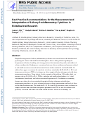 Cover page: Best practice recommendations for the measurement and interpretation of salivary proinflammatory cytokines in biobehavioral research