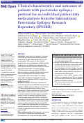 Cover page: Clinical characteristics and outcomes of patients with post-stroke epilepsy: protocol for an individual patient data meta-analysis from the International Post-stroke Epilepsy Research Repository (IPSERR).