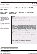 Cover page: Gentamicin-induced sensorineural auditory loss in healthy adult horses.