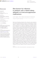 Cover page: Risk factors for infection in patients with a failed kidney allograft on immunosuppressive medications.