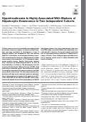 Cover page: Hyperinsulinemia Is Highly Associated With Markers of Hepatocytic Senescence in Two Independent Cohorts.