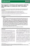 Cover page: Root responses to aluminium and iron stresses require the SIZ1 SUMO ligase to modulate the STOP1 transcription factor.