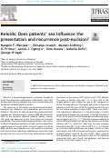 Cover page: Keloids: Does patients’ sex influence the presentation and recurrence post-excision?