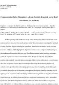 Cover page of Communicating Police Misconduct: Alleged, Variably Reported, and/or Real?