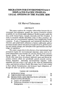 Cover page: Migration for Environmentally Displaced Pacific Peoples: Legal Options in the Pacific Rim