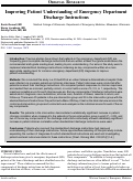 Cover page: Improving Patient Understanding of Emergency Department Discharge Instructions