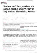 Cover page: Review and Perspectives on Data Sharing and Privacy in Expanding Electricity Access