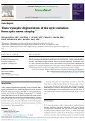 Cover page: Trans-synaptic degeneration of the optic radiation from optic nerve atrophy